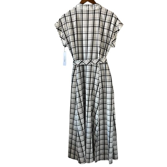 Calvin Klein NEW Gauze Windowpane Short Sleeve Shirtdress Size 10 - Picture 8 of 16